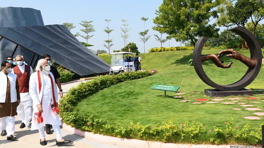 Near Statue of Unity in Gujarat PM Modi Inaugurates 17-Acre 'Aarogya Van'