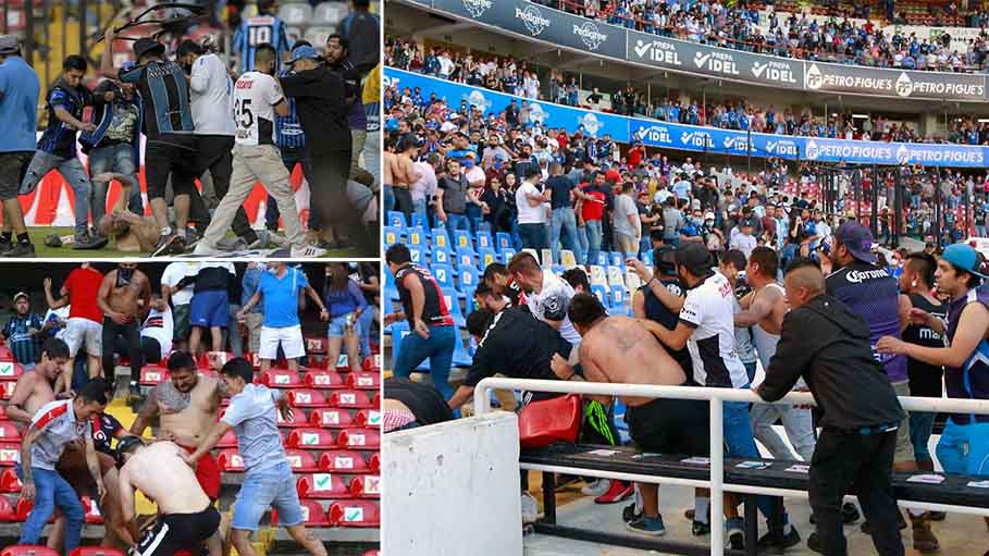 Kicks and Punches as Rival Fans Clash at Mexico Football Match