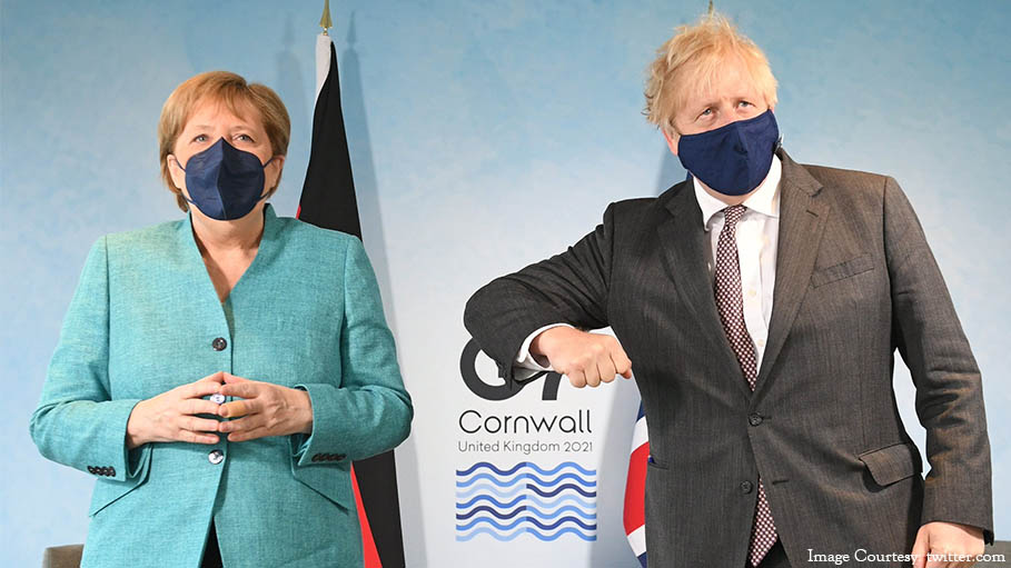 Boris Johnson Elbow-Bumped Angela Merkel but No Response