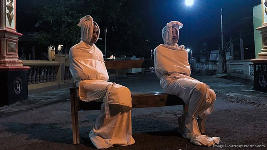 Indonesian Villagers Dress As Ghosts to Force Villagers to Remain Indoors to Fight Coronavirus
