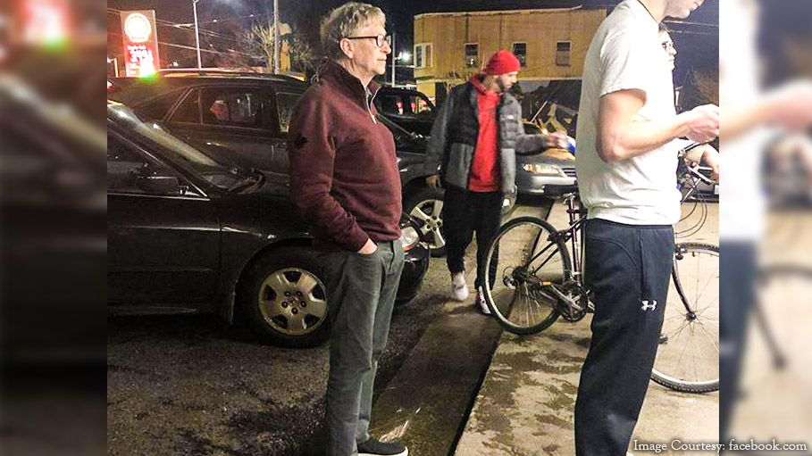 Internet on Fire with the Humility of Bill Gates, Who is Seen Standing in Line Outside a Fast Food Joint