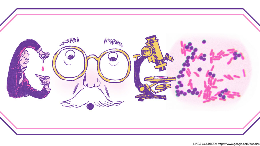 Google Doodle Celebrates Hans Christian Gram’s 166th Birth Anniversary