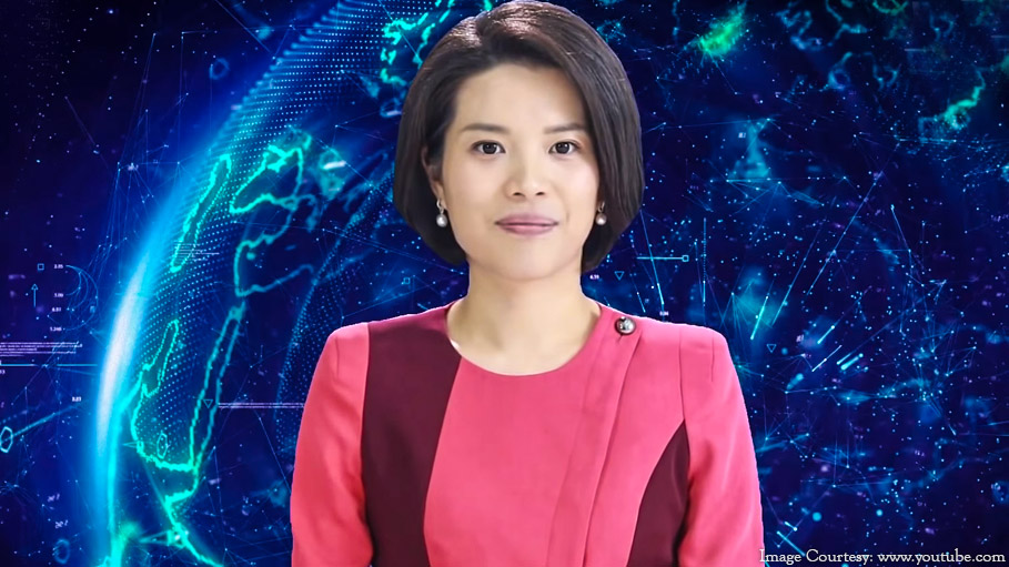 First Female Robot News Anchor in Action on Chinese TV Channel