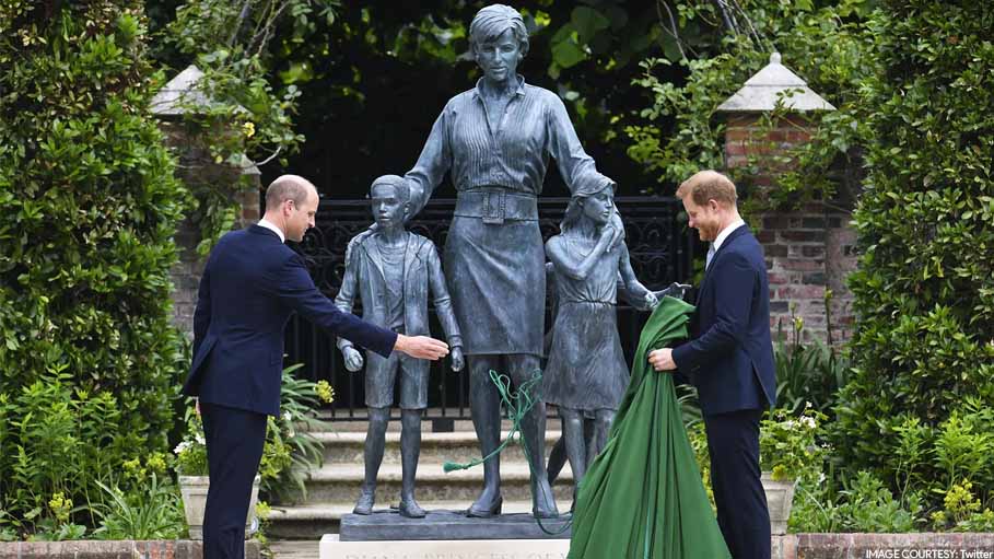 William and Harry Unveil Statue of Lady Diana as a Legacy to Their Mother