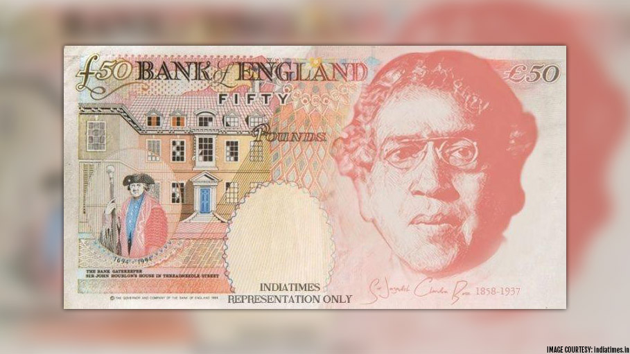 Sir Jagadish Chandra Bose to Feature in 50-Pound Note