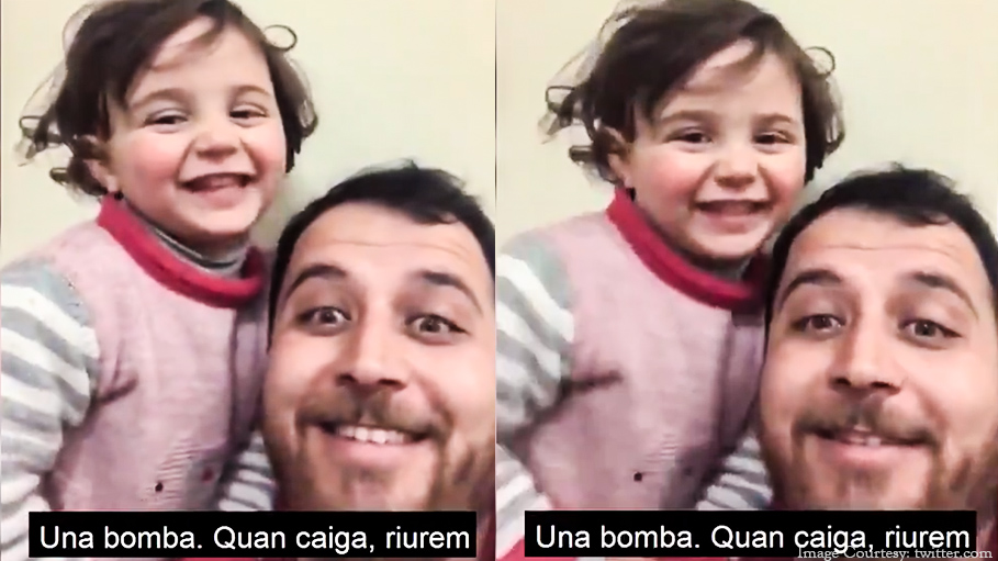 Syrian Father Plays Laughing Game with Daughter in War Torn Syria