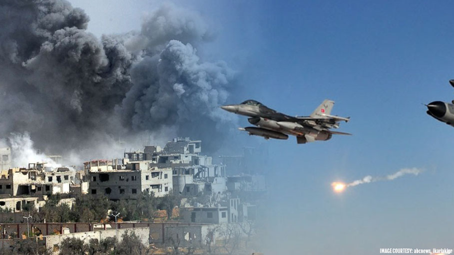 Airstrikes on Syria Collectively by US, UK and France