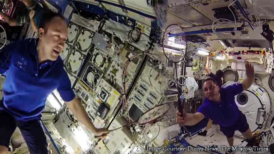 The First Badminton Match in Space