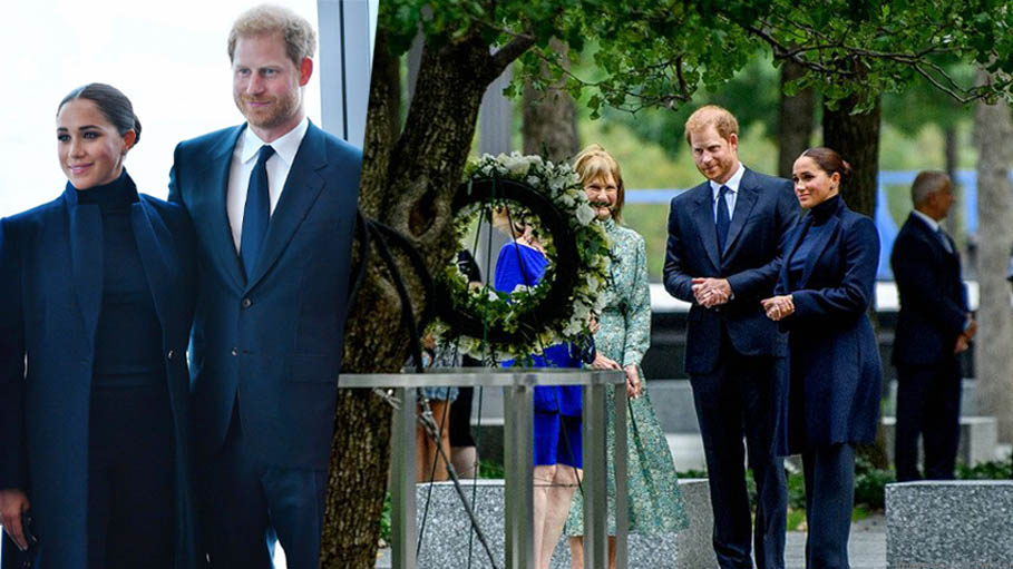 Britain's Prince Harry, Meghan Markle Visit New York 9/11 Memorial