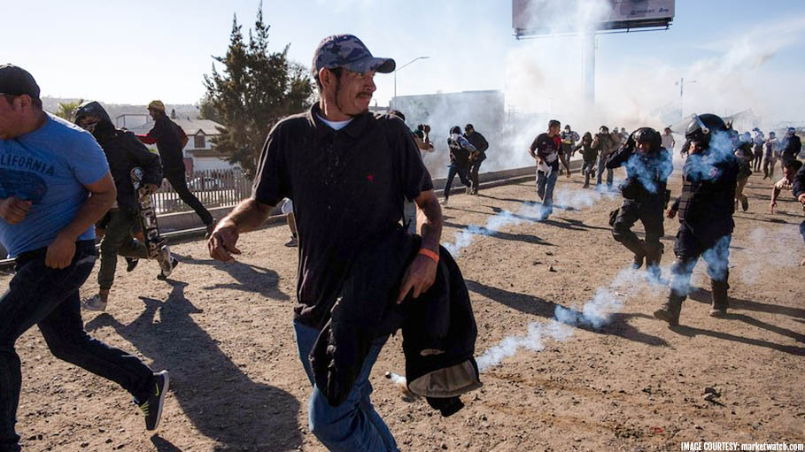 Tear Gas was Used to Stop the Migrants of US from Crossing the Border Illegally