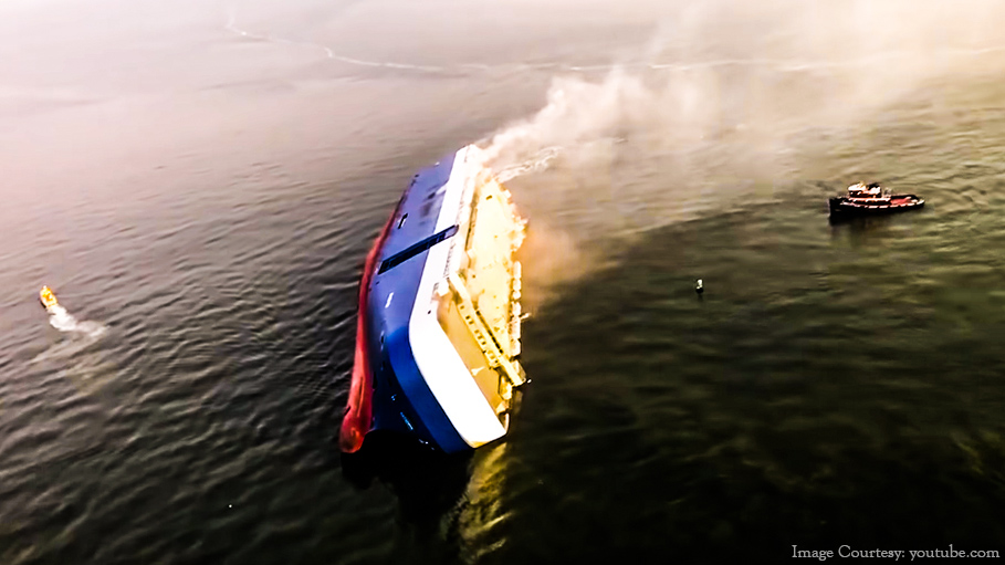 ‘Golden Ray’ Cargo Ship Overturned off the Coast of Brunswick, Georgia