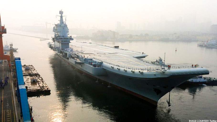 China Launches Its First Domestically Built Aircraft Carrier