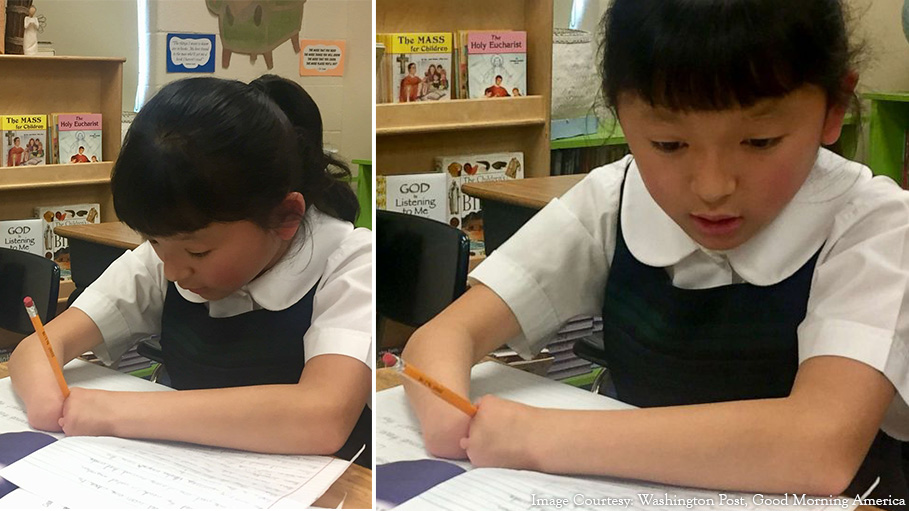 Girl without Hands Wins National Handwriting Competition