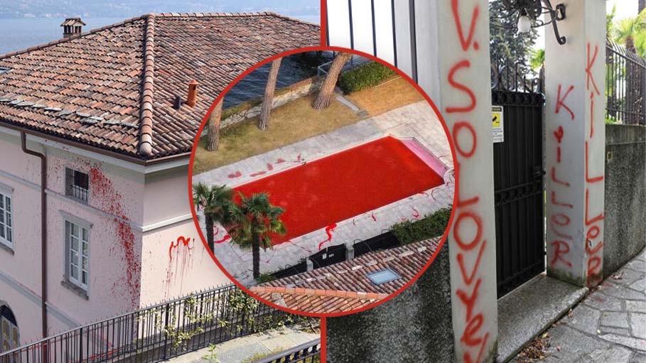 Slogans "No War" and "Killer" are Scrawled in Russian TV Anchor's Villa in Italy