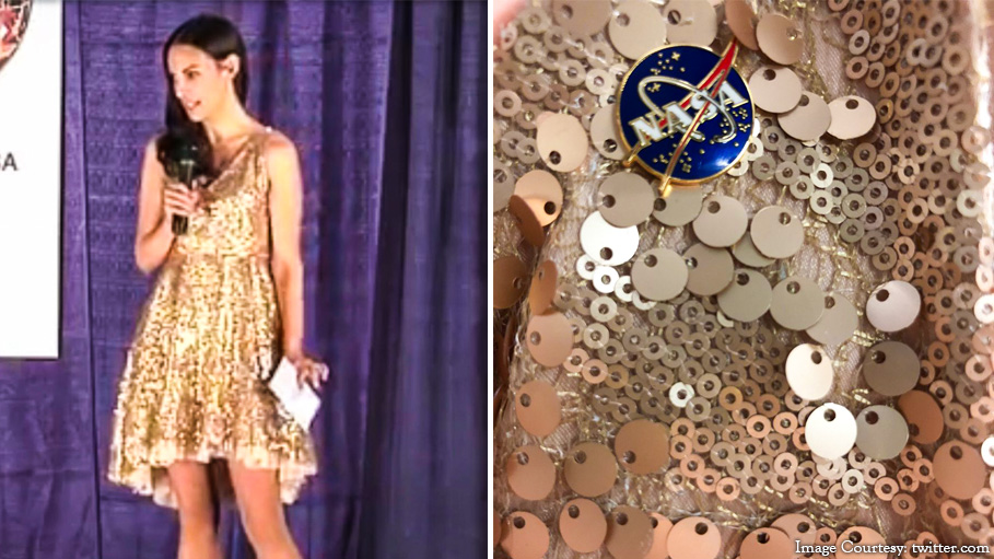 Here’s Why This Scientist Chose to Wear a Golden Sparkling Dress for a Talk at NASA