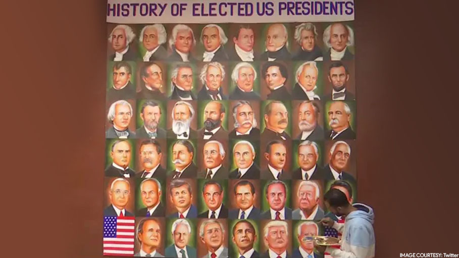 Punjab Painter Adds Joe Biden to His Collage of All US Presidents
