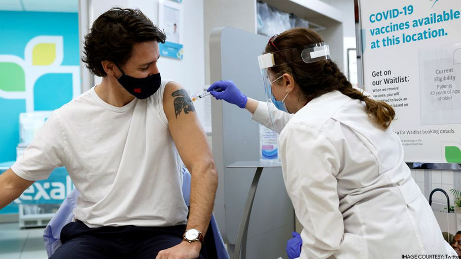 Canada: PM Justin Trudeau Gets First Dose of AstraZeneca Vaccine