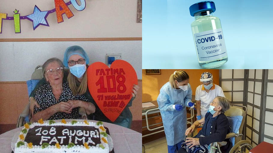 108 Year Old Italian Woman Gets Covid-19 Vaccine