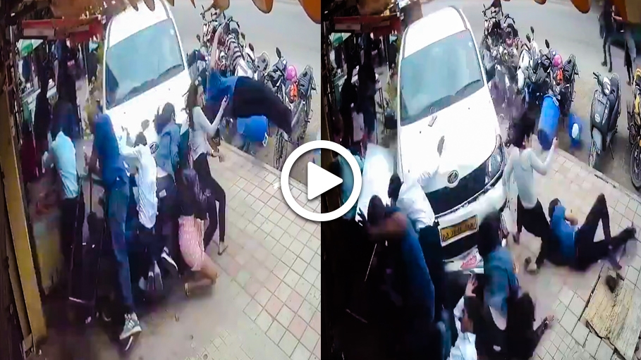 Shocking Video Shows Speeding Car Ramming into 7 Pedestrians in a Busy Bangalore Footpath