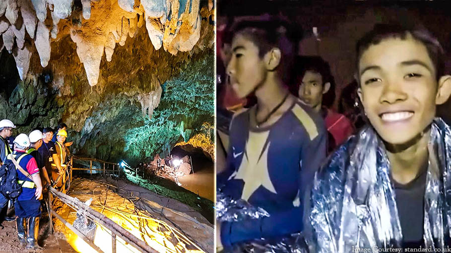 Swimming Lesson for the Football Team inside the Cave