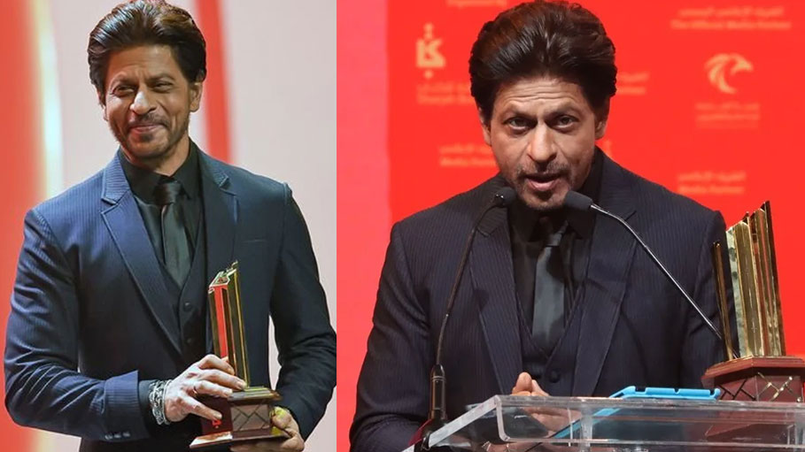 Shah Rukh Khan Receives Award in Sharjah, Wins over Audience with Baazigar Lines