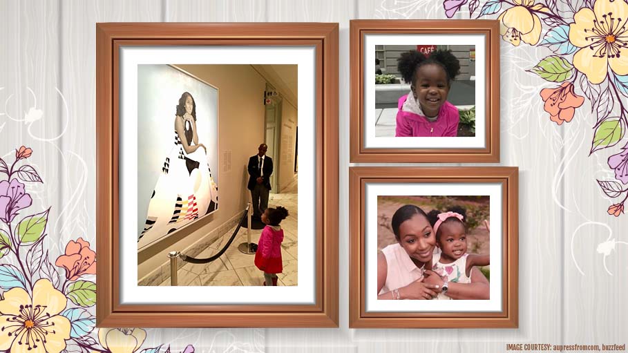 This Picture Of A Young Girl Gazing At Michelle Obama’s Portrait Has Gone Viral