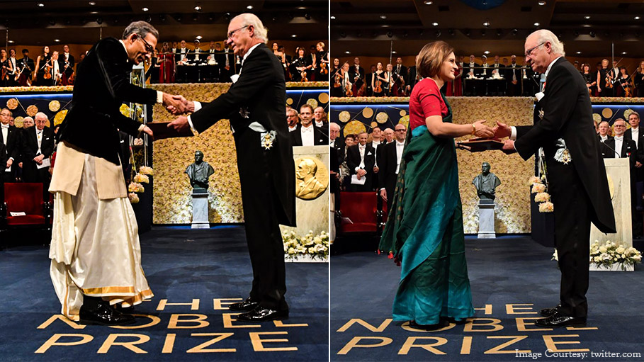 Dressed in Dhoti and Saree, Nobel Laureate Couple Abhijit Banerjee and Esther Duflo Bemuse the World