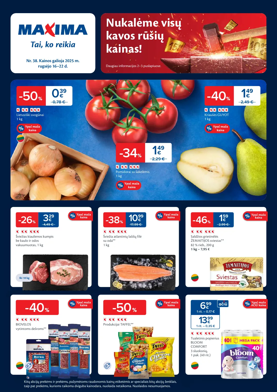 MAXIMA kaininis leidinys Nr. 38 – p.1
