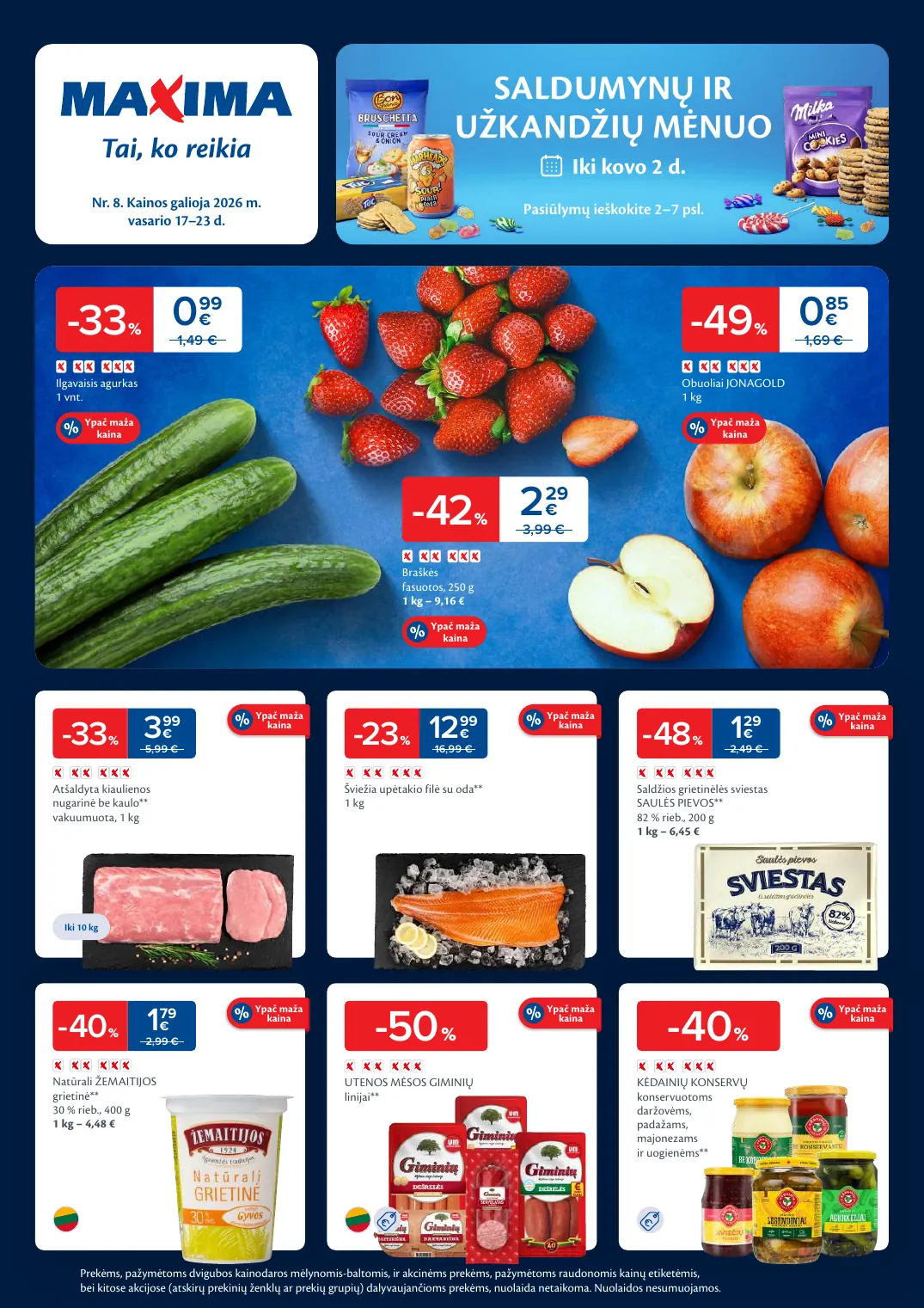 MAXIMA kaininis leidinys Nr. 8 – p.1