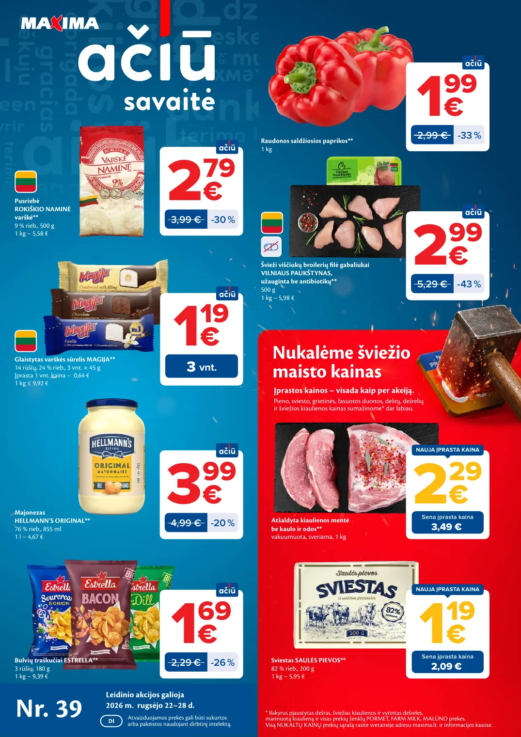Maxima AČIŪ savaitinis leidinys Nr. 39 – p.1