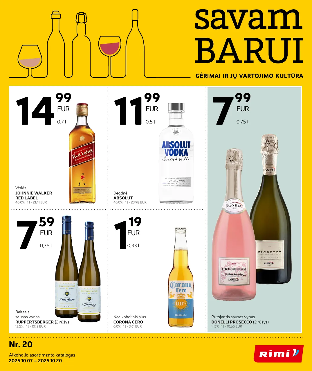 Rimi Alkoholinių gėrimų asortimento katalogas Nr. 20 – p.1
