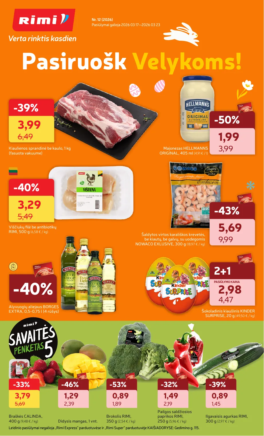 Rimi Savaitinis akcijų leidinys Nr. 12 (2026) – p.1