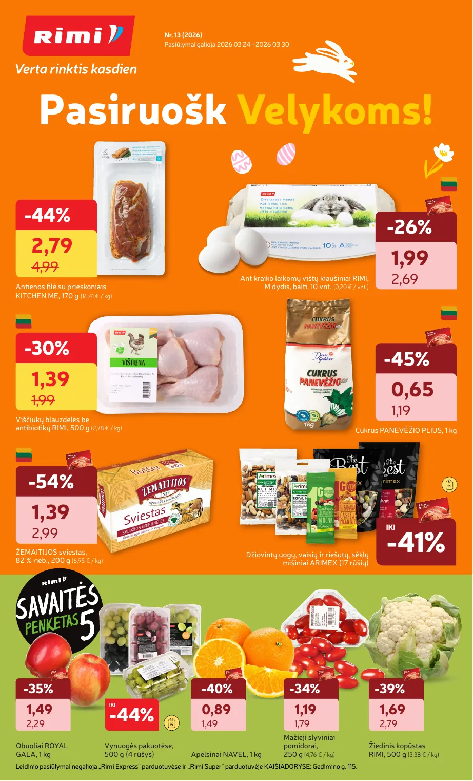 Rimi Savaitinis akcijų leidinys Nr. 13 (2026) – p.1