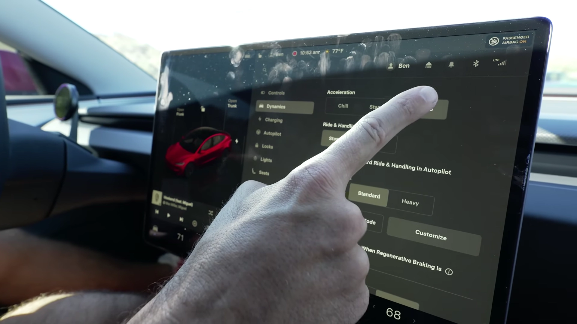 Demonstration of the responsive Tesla mobile app controlling vehicle functions instantly.