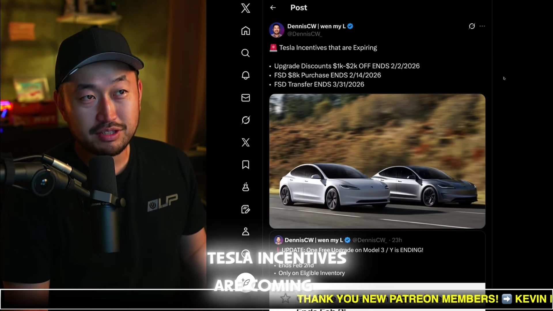 A summary list of Tesla incentives that are expiring, including upgrade discounts and the FSD purchase option.