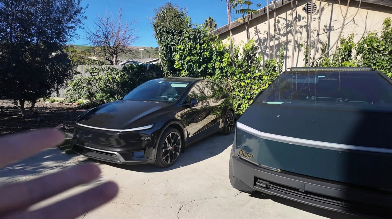 Черная Tesla Model Y Performance, которую автор называет лучшим автомобилем по соотношению цены и качества.