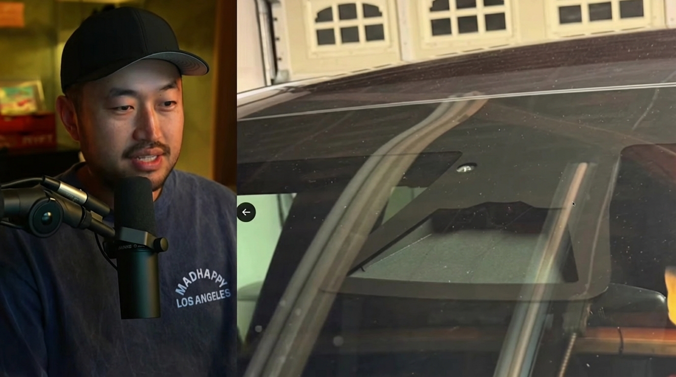 Visual confirmation of the new front camera housing design found on the vehicles equipped with the new hardware.