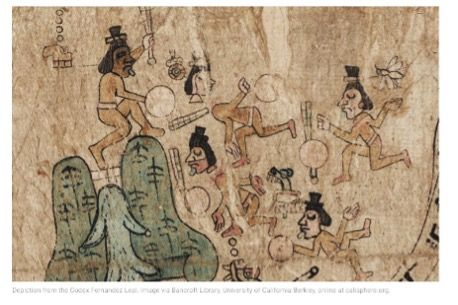 Depiction from the Codex Fernandez Leal. Image via Bancroft Library, University of California Berkley, online at calisphere.org.