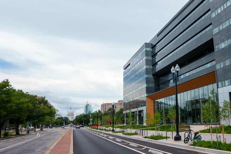 111 Mass street view with bike lane and U.S. Capitol view.