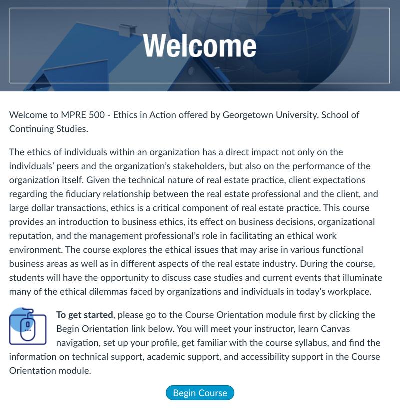 MPRE_500_Online Experience Sample Course