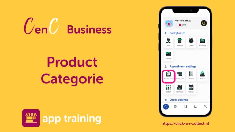 cenc business app - Product categorie- click en collect