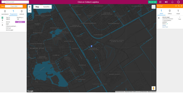 Click en collect logistics dashboard