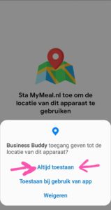 altijd toestaan_permission controll business buddy