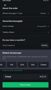 Fooi bij afrekenen - FeedMe app MyMeal