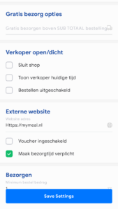 Gratis bezorgen boven bepaald bestelbedrag - MyMeal Business Buddy