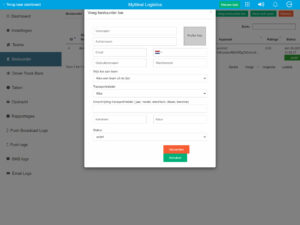 mymeal.nl logistics instellingen bestuurder toevoegen