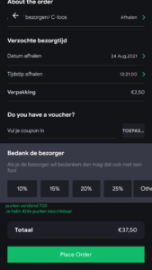 voucher invullen bij afrekenen -FeedMe MyMeal