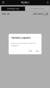 werkelijk app afsluiten mymeal logistics app