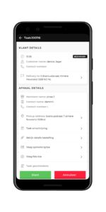 status van een bestelling mymeal logistics app