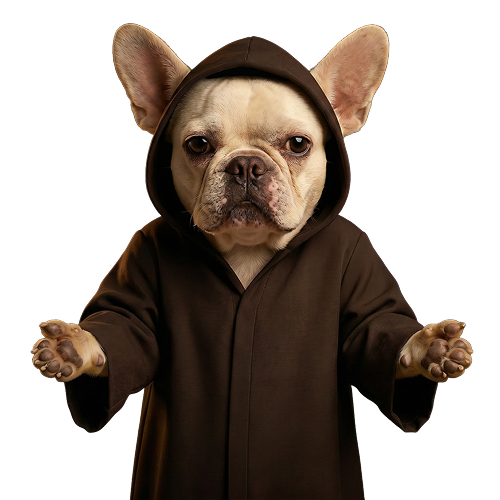 Mr. White dog mascot